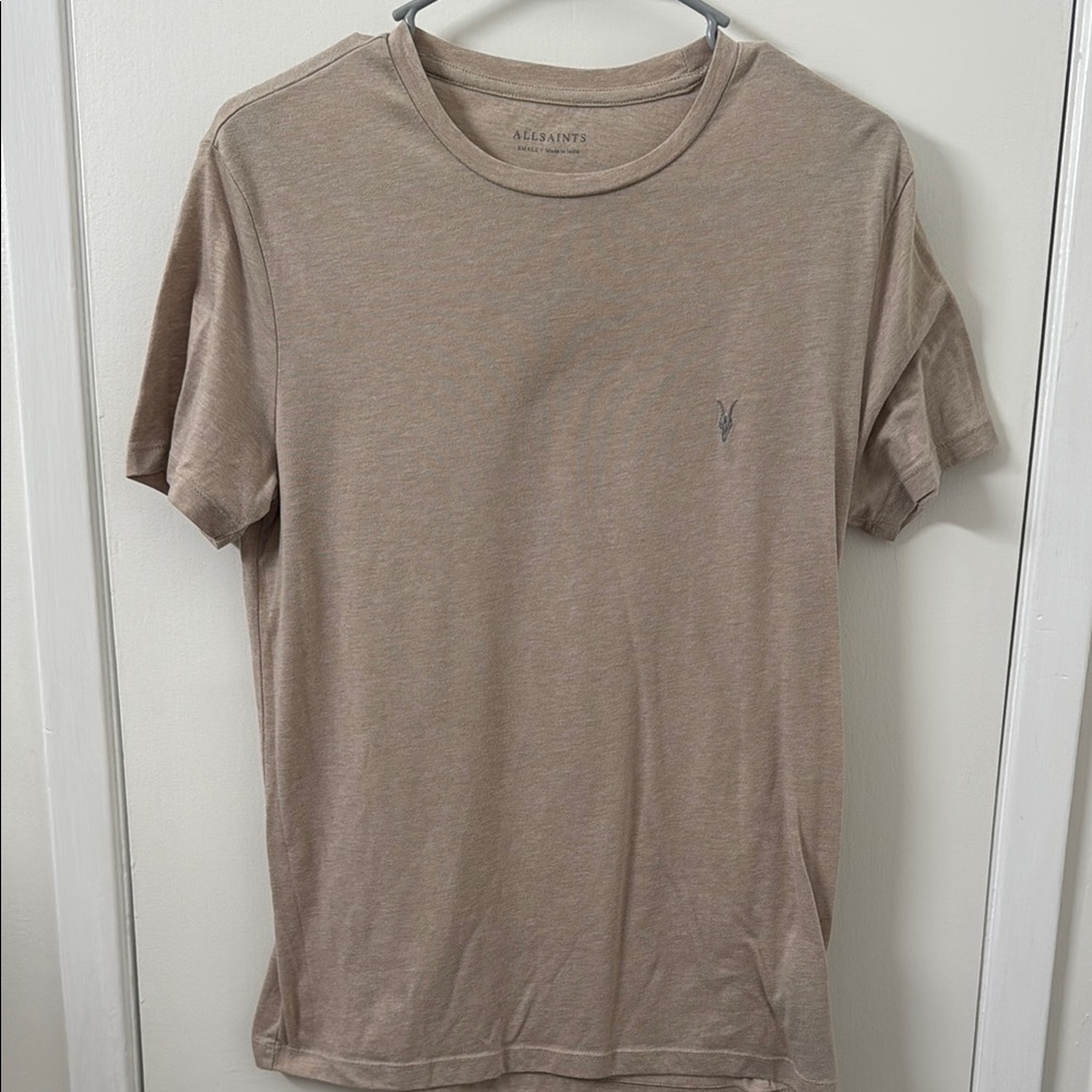All Saints Men's Tan T-Shirt